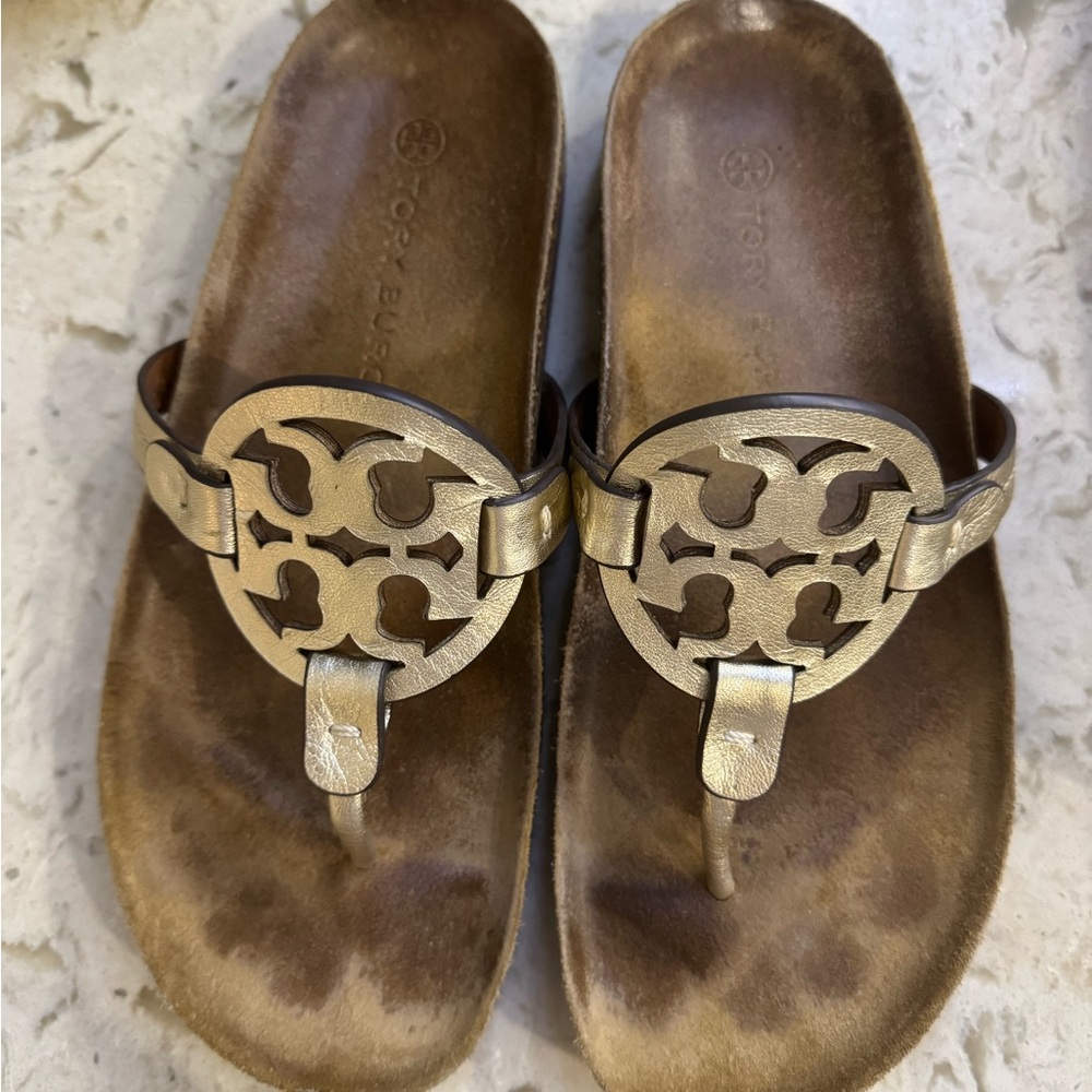 Tory Burch Metallic Gold Miller Cloud Sandal